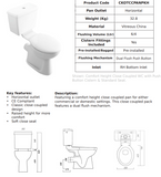 Kota Comfort Height Close Couple Pan Pack inc Seat | CKOTCCPANPKH