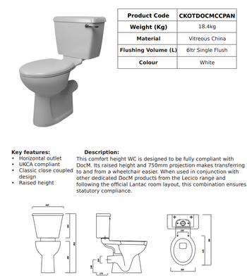 Kota DocM Close Couple Comfort Height Pan Only | CKOTDOCMCCPAN