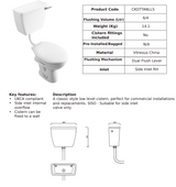 Kota Low Level Lever Cistern Siso | CKOTTANLLS