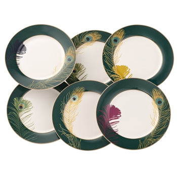 Belleek Aynsley Peacock Feather Tea Plates | CLAS40402