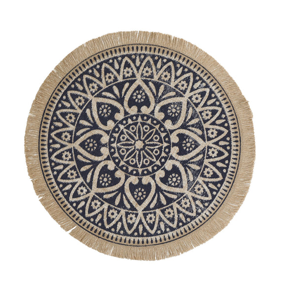 Jute Placemats With Mandala Design│CTHESPMBLU