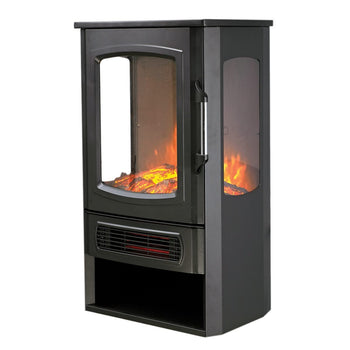 De Vielle Premium 3D Tall Electric Stove Black 2000w | DEF012747
