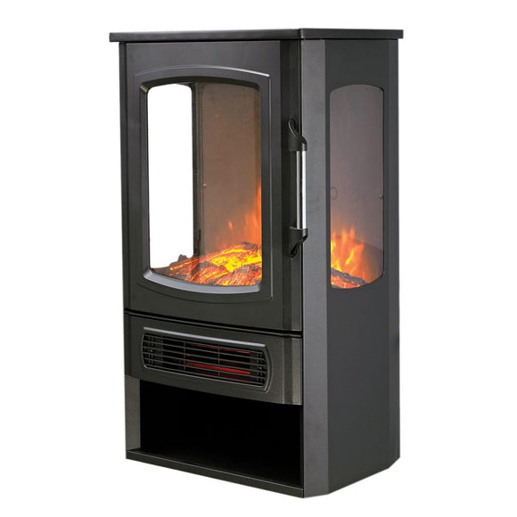 De Vielle Premium 3D Tall Electric Stove Black 2000w | DEF012747