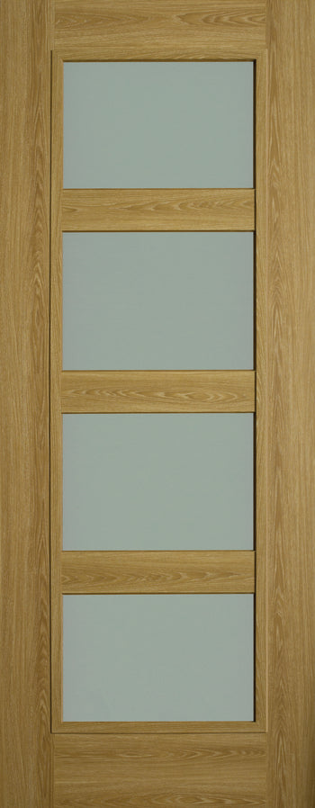 Doras Shaker 4P Luxury Laminate Limed Oak Opal Lam Glass