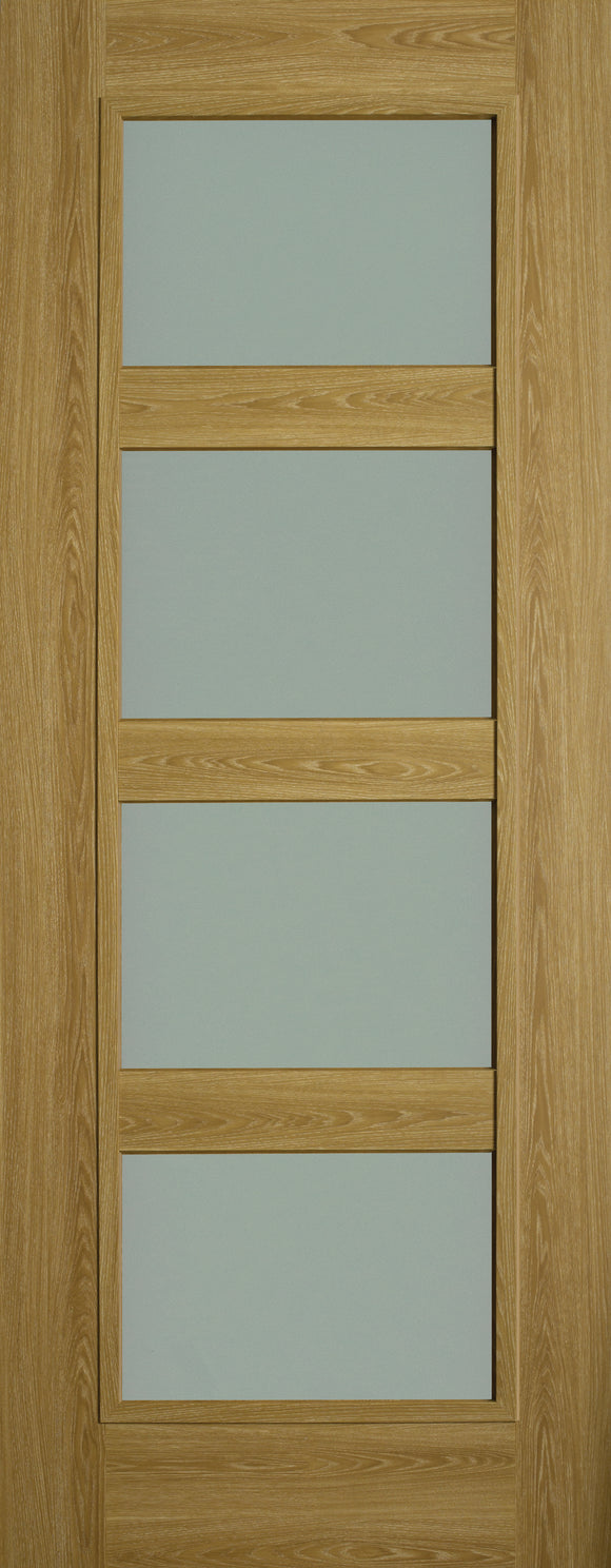 Doras Shaker 4P Luxury Laminate Limed Oak Opal Lam Glass