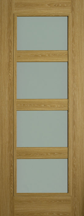 Doras Shaker 4P Luxury Laminate Limed Oak Opal Lam Glass