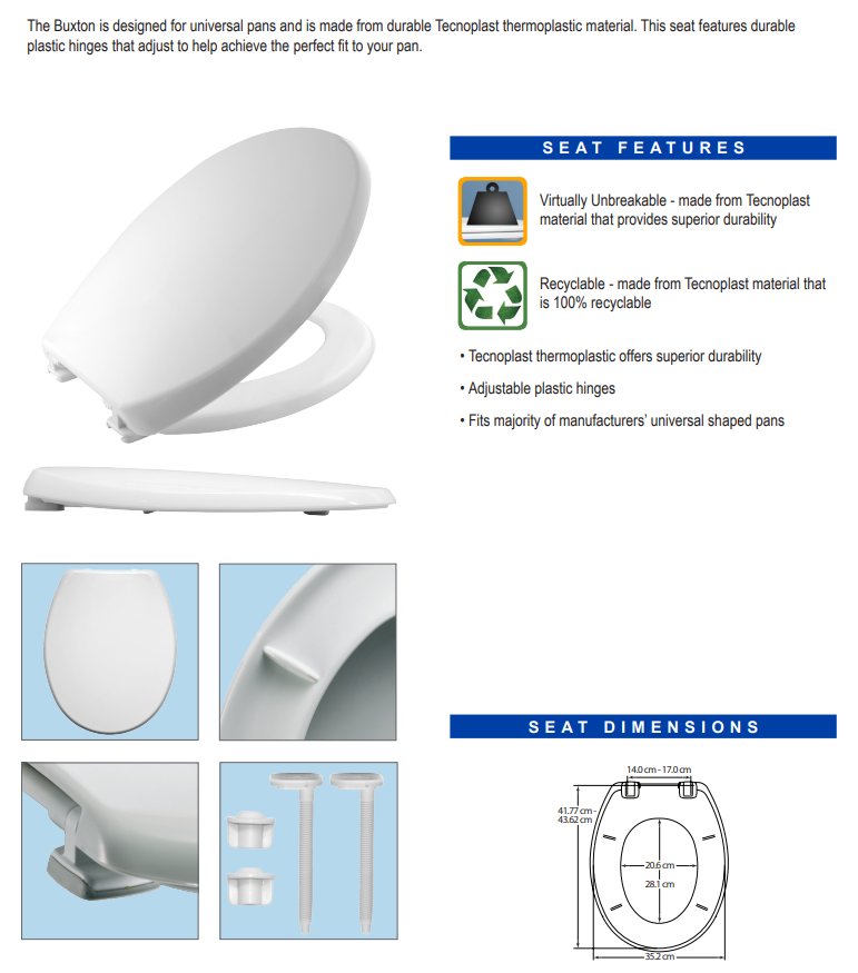 Bemis Buxton Heavy Duty Toilet Seat | EA15