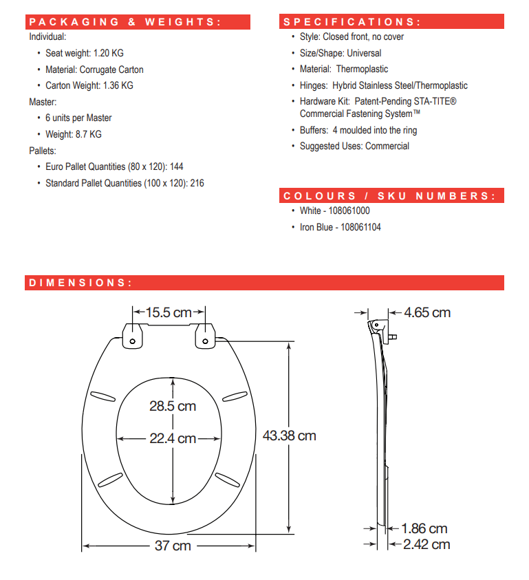 Bemis Kensey Ultra-Fix Heavy Duty Toilet Seat (ring only)