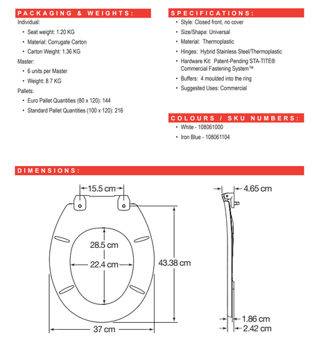 Bemis Kensey Ultra-Fix Heavy Duty Toilet Seat (ring only)