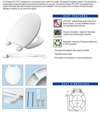 Bemis Chester Ultra-Fix Toilet Seat | EA23