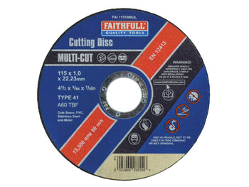 Faithfull Cut Off Wheel 115MM X 1.0 X 22 M/P│FAI11510MUL