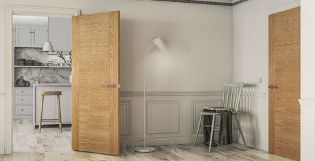 HP12SC Contemporary  Solid Oak Fire Door