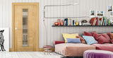 HP16G Contemporary Glazed/Unglazed Solid Oak Fire Door