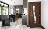 HP24GC Sleek Ultra Modern Glazed Walnut Door