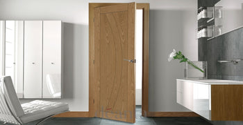 HP35 Minimal & Modern Styled Oak Fire Door