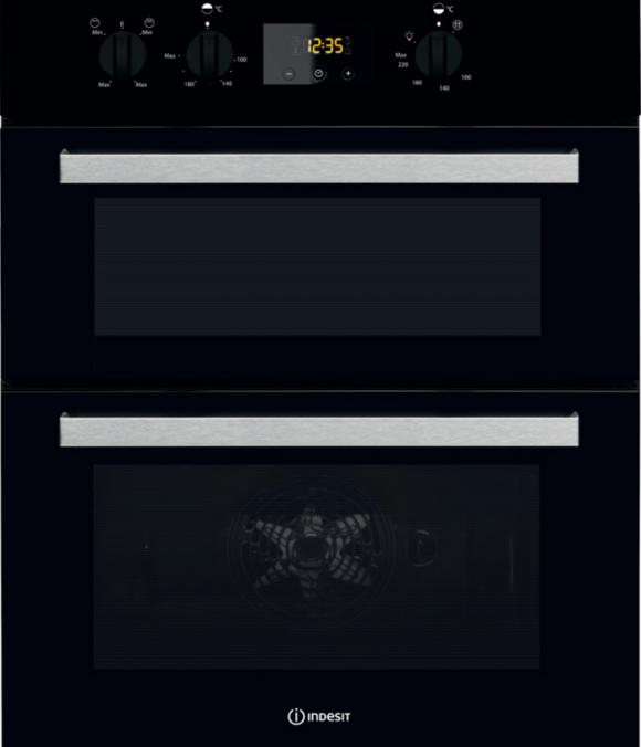 Indesit Built-In Electric Double Oven-Black│IDD6340BK