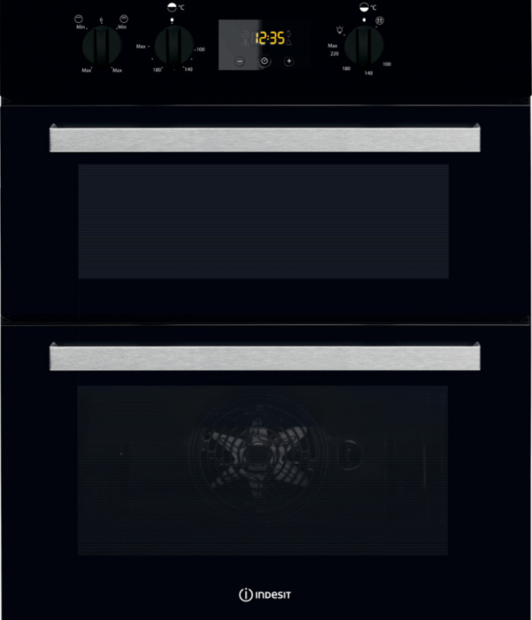 Indesit Built-In Electric Double Oven-Black│IDD6340BK
