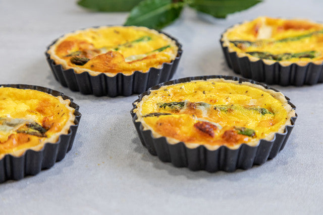 KitchenCraft Non-Stick Mini Fluted Flan Tins Set │KCMINIFLANPK4