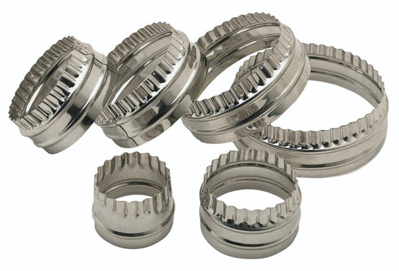 KitchenCraft Set of 6 Double Edged Biscuit / Pastry Cutters│KCPASTRY6SS