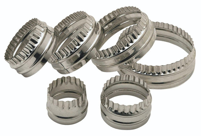 KitchenCraft Set of 6 Double Edged Biscuit / Pastry Cutters│KCPASTRY6SS