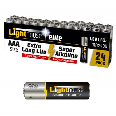 Lighthouse 24 Pack AAA Alkaline Batteries│L/HBATAAA24