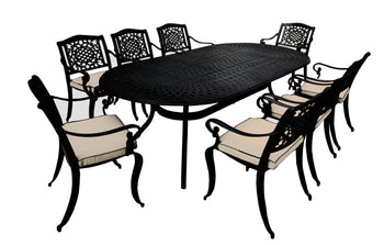 Ballygowan Cream & Bronze 8 Seater Oval Dining Set | MCA-255-BR