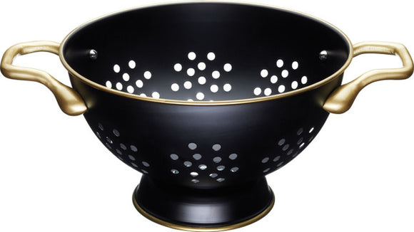 MasterClass 24cm Stainless Steel Matt Black & Brass Colander│MCBRSCOL