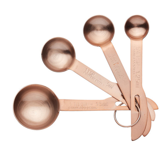 MasterClass Copper Finish Measuring Spoon Set│MCMSPNCOP