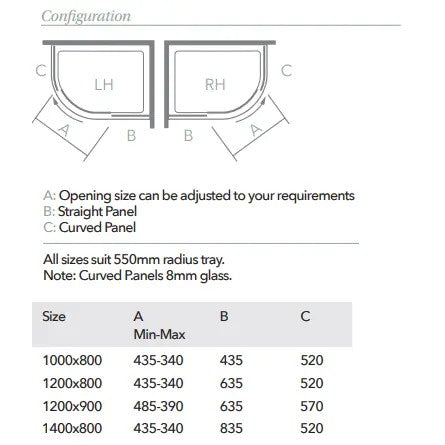 Merlyn 10 Series 1 Door Offset Quadrant