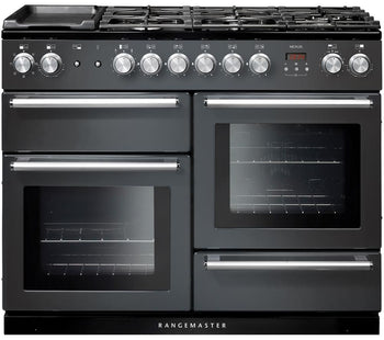 Rangemaster Nexus 110cm Dual Fuel Range Cooker - Slate/Chrome│NEX110DFFSL/C