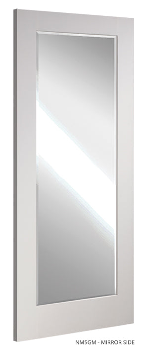 NM5GM Primed Shaker Style Ornate Door with Mirror