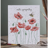 Wrendale Poppies & Bee Sympathy Card│OC055