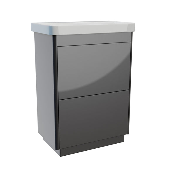 Perra 600 Twin Drawer Floor Unit Anthracite | PER60FLAN
