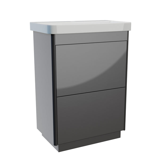 Perra 600 Twin Drawer Floor Unit Anthracite | PER60FLAN