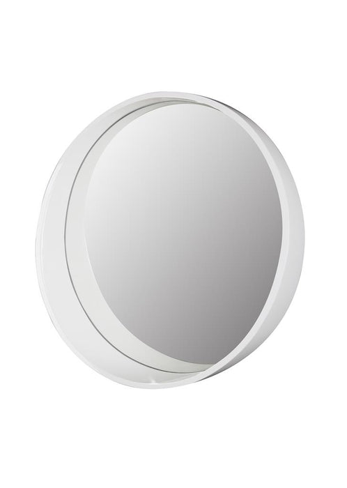 Tema Tuscany White Round Framed Shelf Mirror │TTCFM60
