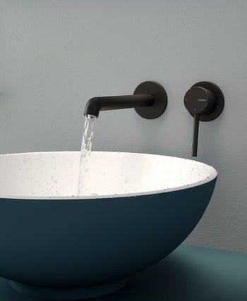 Alita Wall Mounted Basin Mixer Matt Black | UBR0128