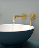 Alita Wall Mounted Basin Mixer Brushed Gold | UBR0130