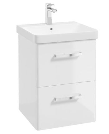 Kora 50cm WH 2 Drawer Vanity Unit with Chrome Handle