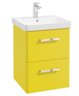Kora 50cm WH 2 Drawer Vanity Unit with Chrome Handle