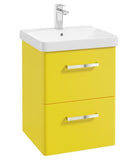 Kora 50cm WH 2 Drawer Vanity Unit with Chrome Handle