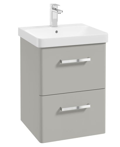 Kora 50cm WH 2 Drawer Vanity Unit with Chrome Handle