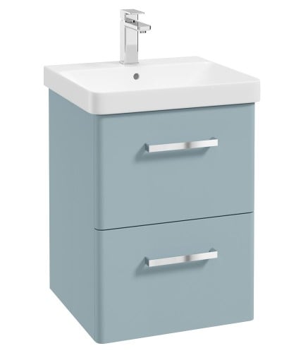 Kora 50cm WH 2 Drawer Vanity Unit with Chrome Handle