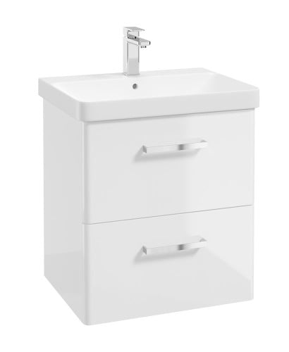 Kora 60cm Wall Hung 2 Drawer Vanity Unit with Chrome Handles