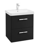 Kora 60cm Wall Hung 2 Drawer Vanity Unit with Chrome Handles
