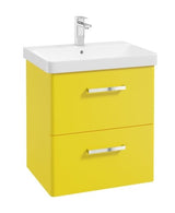 Kora 60cm Wall Hung 2 Drawer Vanity Unit with Chrome Handles