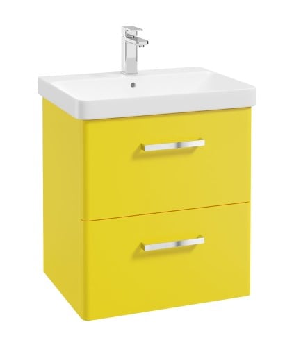 Kora 60cm Wall Hung 2 Drawer Vanity Unit with Chrome Handles