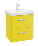 Kora 60cm Wall Hung 2 Drawer Vanity Unit with Chrome Handles