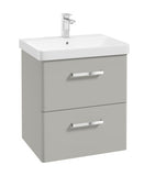 Kora 60cm Wall Hung 2 Drawer Vanity Unit with Chrome Handles