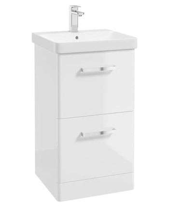Kora 50cm Floor Standing 2 Drawer Vanity with Chrome Handles