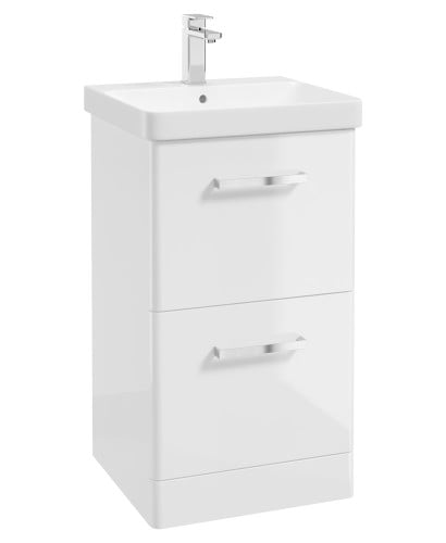 Kora 50cm Floor Standing 2 Drawer Vanity with Chrome Handles